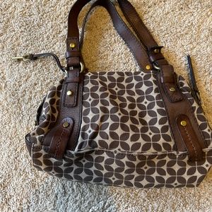 Fossil canvas logo satchel